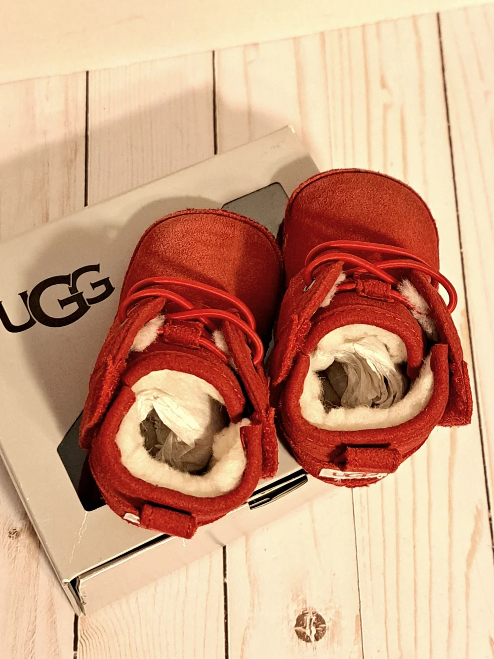 UGG Baby Neumel Red Baby Booties NIB
